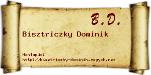 Bisztriczky Dominik névjegykártya